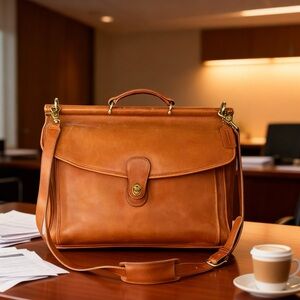 Coach Tan Leather Men's Briefcase 1092-247